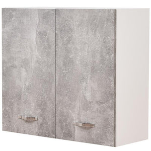 Pensile da Cucina Armadio Sospeso da Parete Doppia Anta Colore Grigio Cemento
