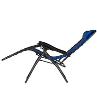 Sedia da Giardino Poltrona Relax Pieghevole Gravita Zero Acciaio Texilene Blu