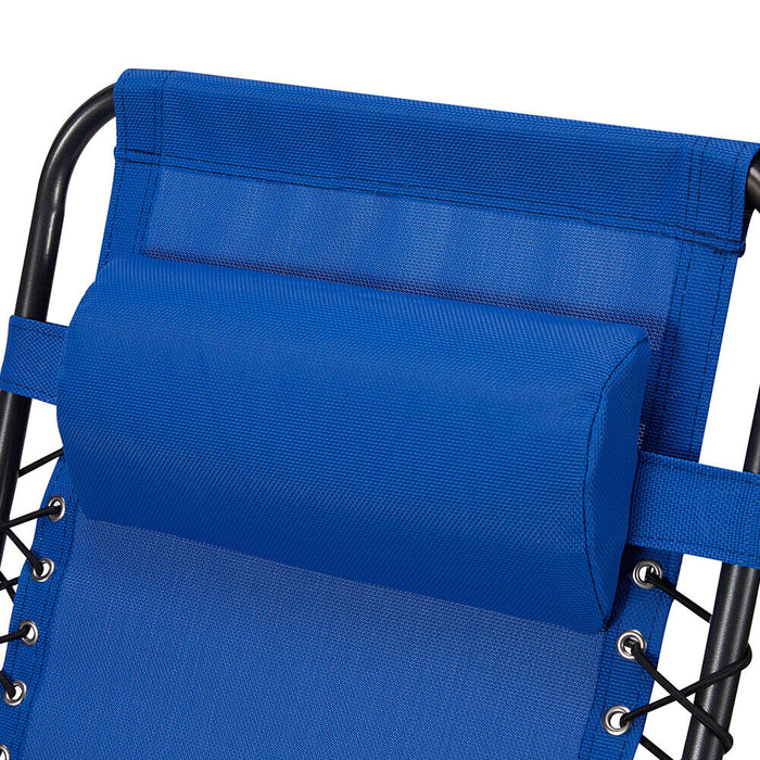 Sedia da Giardino Poltrona Relax Pieghevole Gravita Zero Acciaio Texilene Blu