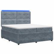 Letto Box Spring LED con Materasso Grigio Scuro 200 x 200 cm 3456138