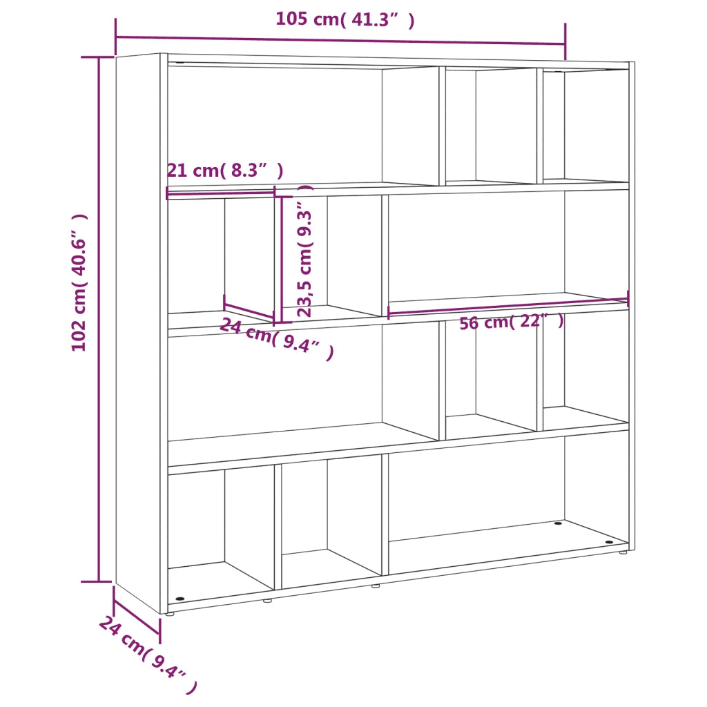 Libreria/Divisorio Bianco 105x24x102 cm 823245