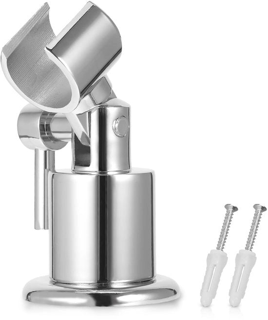 Supporto doccia in metallo completo - Doccia a 180 gradi - Supporto doccia regolabile per doccia manuale - Argento - Fissaggio testa doccia - ...