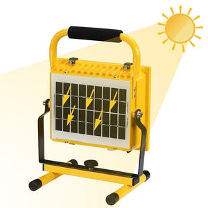 Lampada Faro Lavoro Portatile con Pannello Solare 50W 504lm Luce Emergenza SOS