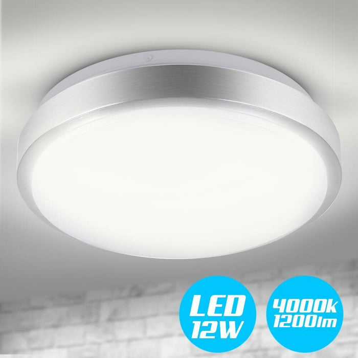 Plafoniera LED Rotonda 12W Luce Bianca 4000K Naturale Lampada Soffitto 29,5cm