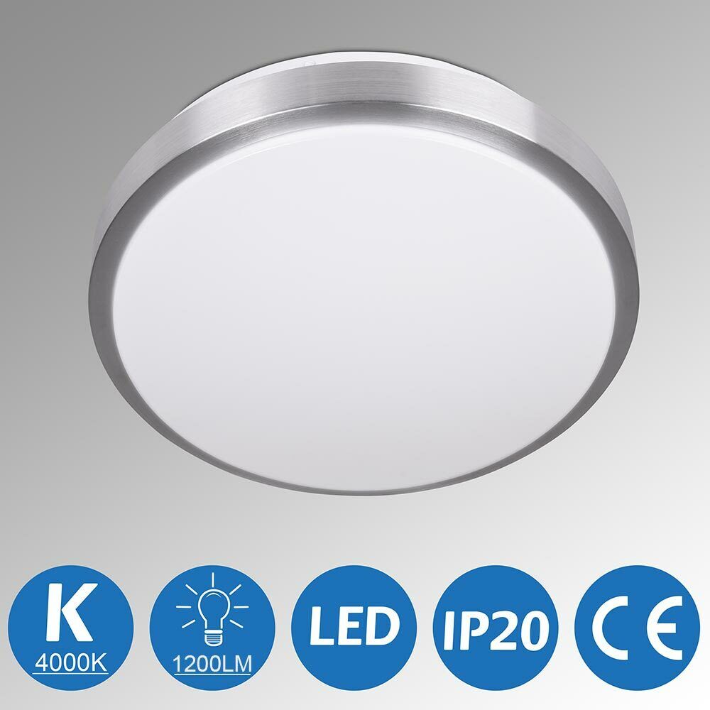 Plafoniera LED Rotonda 12W Luce Bianca 4000K Naturale Lampada Soffitto 29,5cm