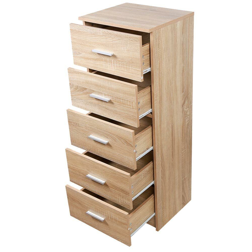 Mobile Cassettiera Mobiletto 5 Cassetti in Legno Design Moderno Querci 35x41x108