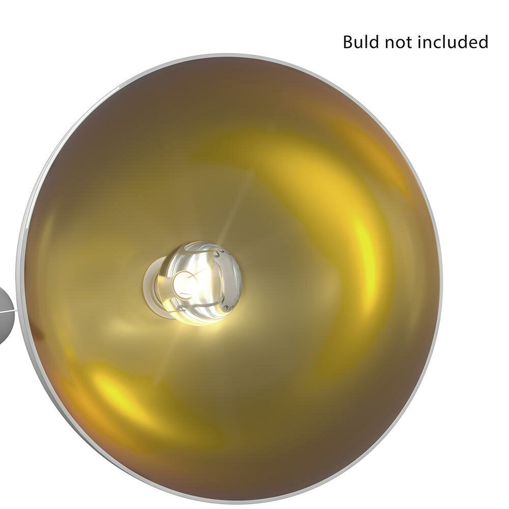 Set 2 Lampadari Sospensione Moderno Design Industriale Lampada Metallo Bianc Oro