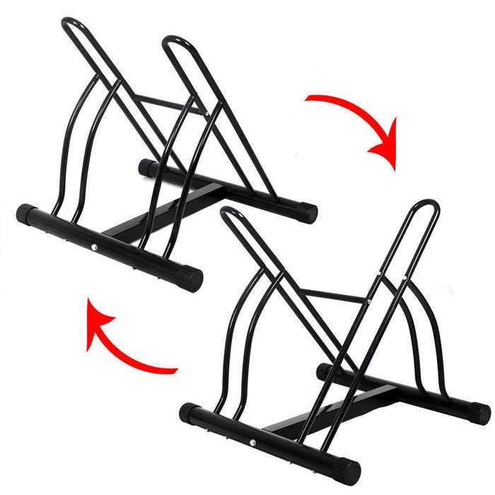 Rastrelliera Porta Bici 2 Posti Multipla Cavalletto Parcheggi Biciclette Acciaio