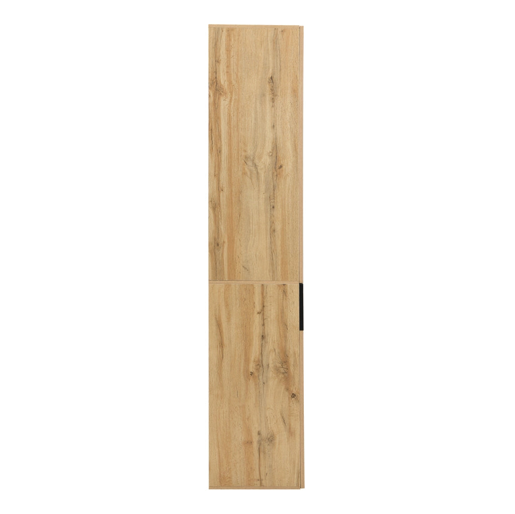 Set guardaroba ULEVR 98,5x38x191 cm con specchio, 5 ganci, 2 scarpiere e panca, nero e naturale