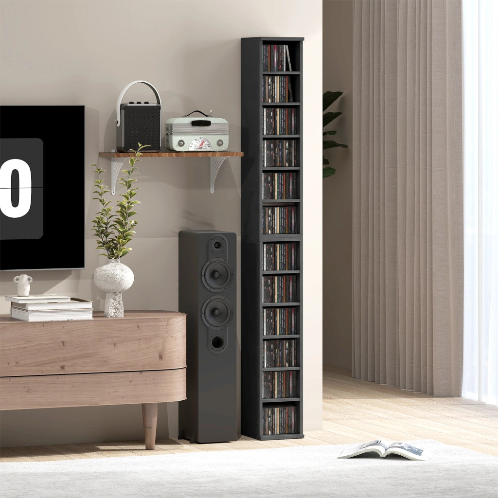 Libreria Colonna 2 Pezzi ¨C Xylo ¨C Nero 12 Scomparti 21x22,5x88,5cm