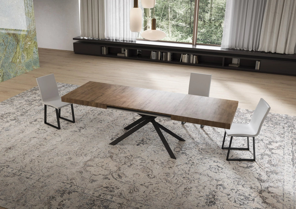 Tavolo Allungabile 160-264x90x74 cm Niket Noce Gambe Antracite
