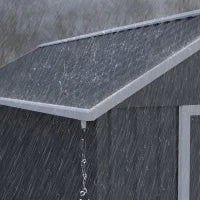 Casetta da Giardino Porta Attrezzi in Acciaio Zincato e PP con Finestra, 259x172x222 cm, Grigia e Bianca