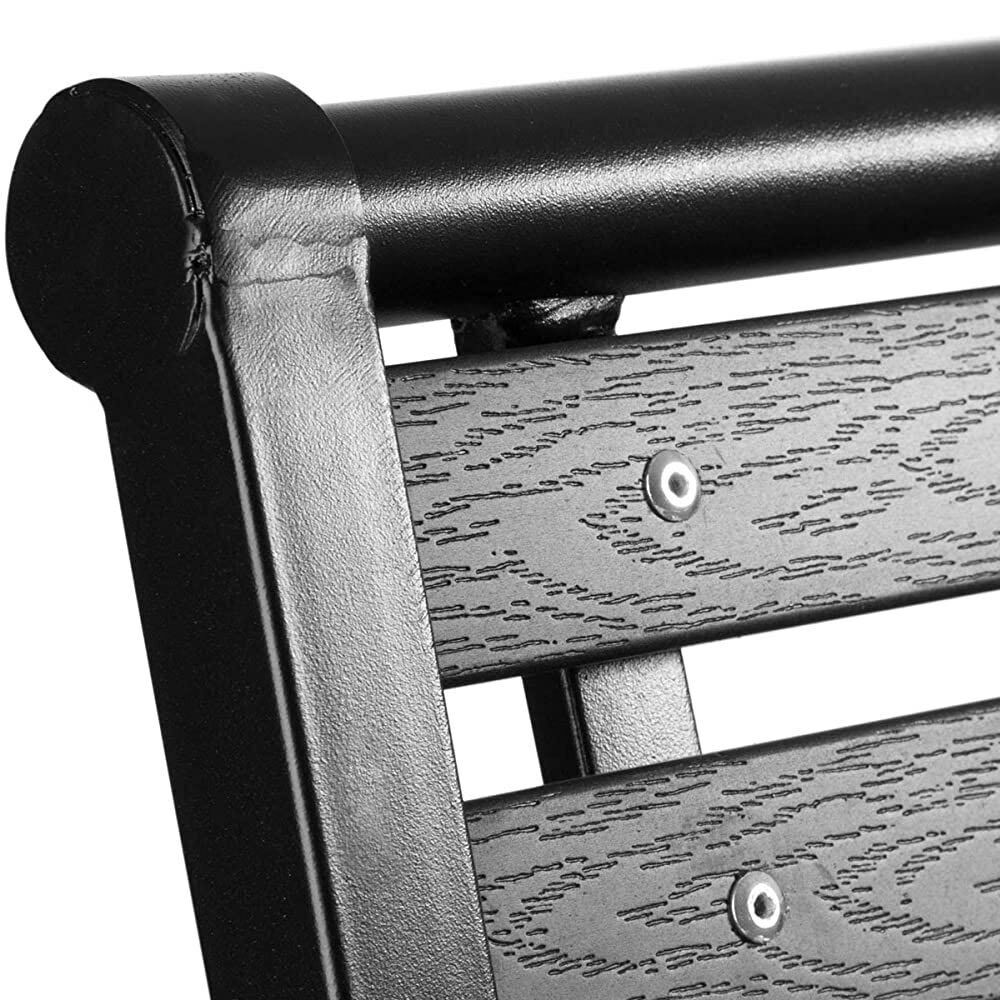 Panchina da Esterno Giardino Panca Polywood Struttura in Acciaio Nero 126x81x62