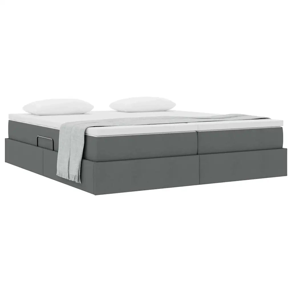 Letto con contenitore e materasso Grigio scuro 180 x 200 cm