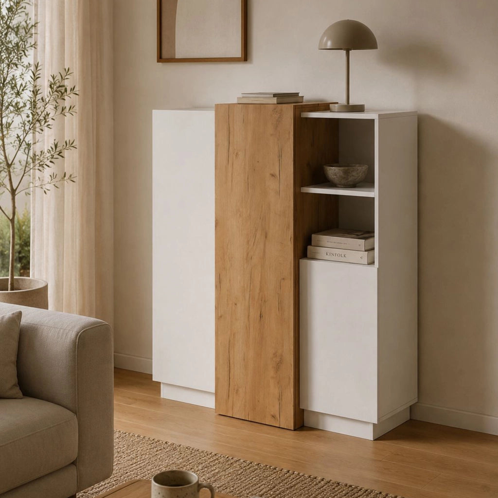 Madia Gasima, Credenza 8 Ripiani, 100x45x134h cm Bianco