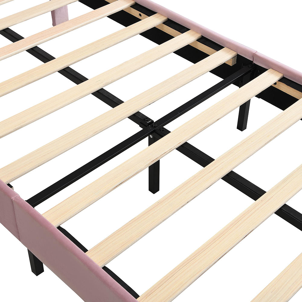 Letto imbottito-Xylo-90x200cm velluto panchina antishock rosa