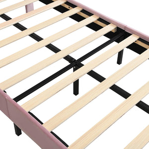 Letto imbottito-Xylo-90x200cm velluto panchina antishock rosa