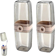 Set di 2 Lekvrije Reisbekers per Spazzolino da Denti, Disegno a Doppio Bucchetto, Ideale per Viaggi, Campeggio e Uso a Scuola di Sport