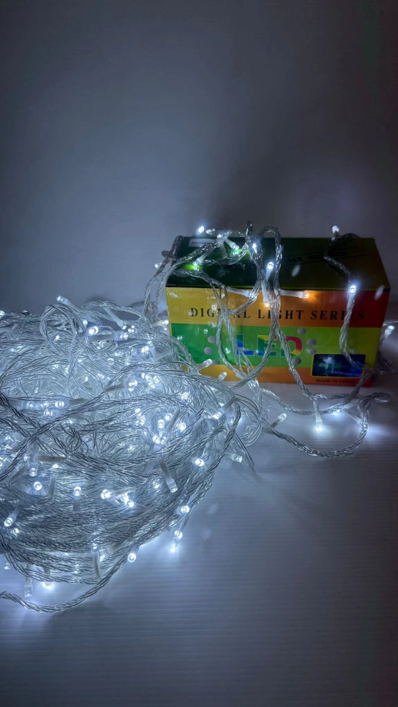 Luci Led per albero di natale decorazione con 8 giochi luce da 10/20/30/50 metri colori misti certificate IP65 prolungabile LUNGHEZZA: 30 mt - 300 led, COLORE LED: BIANCO FREDDO