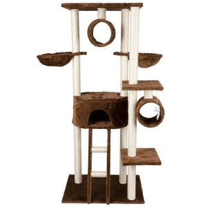 Tiragraffi Gatti Albero Sisal Parco Giochi Gatto Tira Graffi Alto 165cm Marrone