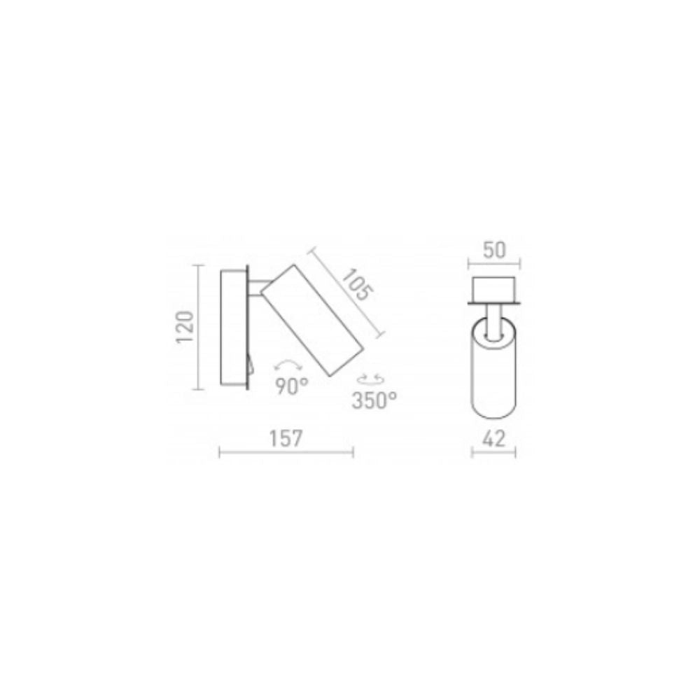Applique TAPIO I SQ da parete nero  230V LED 4.5W  3000K