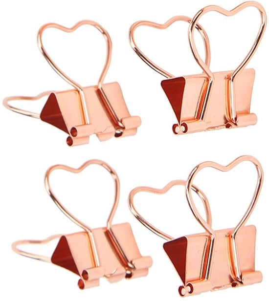 Bindclip Decorativi a Forma di Cuore - 10 Pezzi - Clip per Carta - Decorazioni per Note - Materiale di Alta Qualità