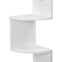 Libreria Scaffale Mensole Parete Angolare Moderna 5 Ripiani ad Angolo Bianco