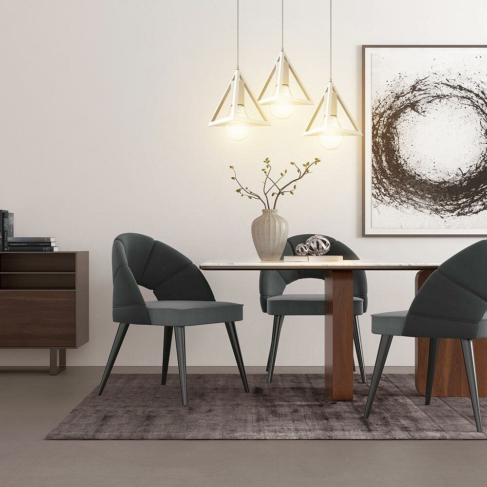 Lampadario Lampada Sospensione Piramide 18cm Design Moderno Paralume Bianco