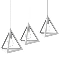 Lampadario Lampada Sospensione Piramide 25cm Design Moderno Paralume Bianco