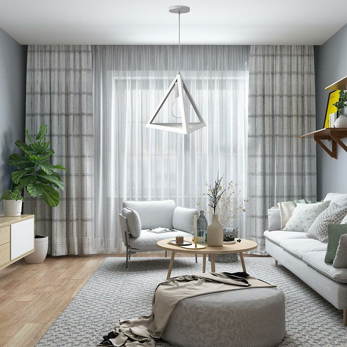 Lampadario Lampada Sospensione Piramide 25cm Design Moderno Paralume Bianco