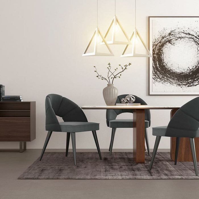 Lampadario Lampada Sospensione Piramide 30cm Design Moderno Paralume Bianco