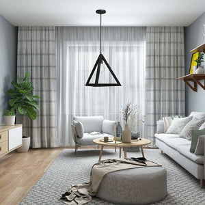 Lampadario Lampada Sospensione Piramide 30cm Design Moderno Paralume Nero