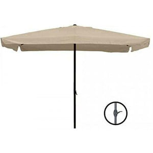 Ombrellone Giardino Palo Centrale 3x2 Tortora Telo con Flap Chiusura Carrucola