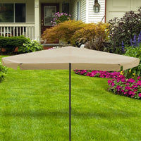 Ombrellone Giardino Palo Centrale 3x2 Tortora Telo con Flap Chiusura Carrucola