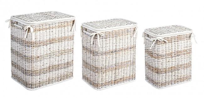 Set 3 Portabiancheria Stacy in Fibre Naturali