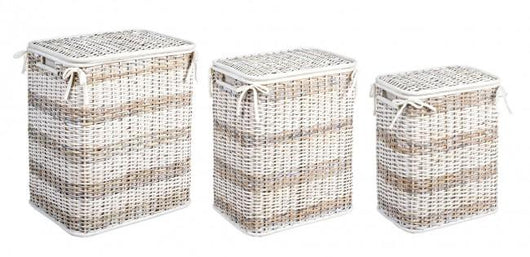 Set 3 Portabiancheria Stacy in Fibre Naturali