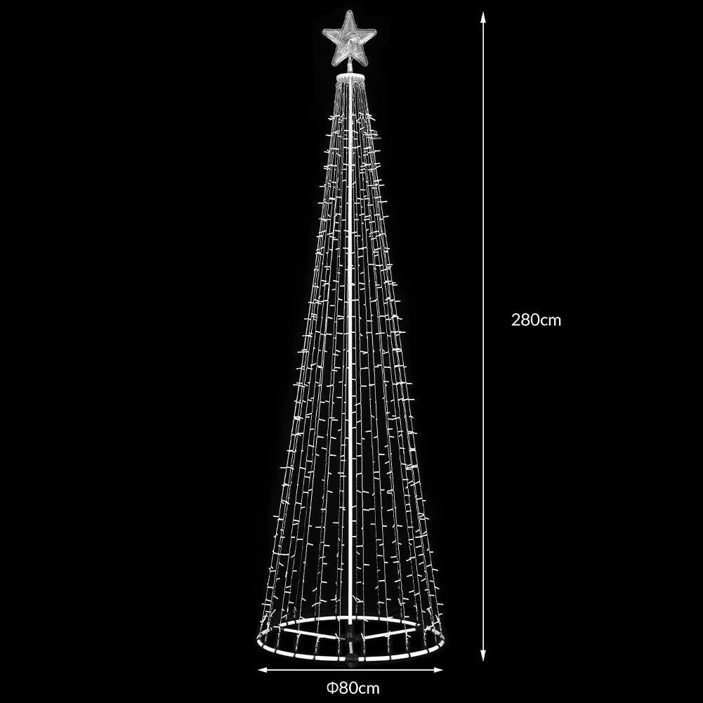 Albero Natale Luminoso Colore Bianco Freddo 753 LED 280cm Decorazione per Estern