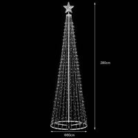 Albero Natale Luminoso Colore Bianco Freddo 753 LED 280cm Decorazione per Estern