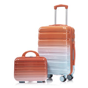 Set composto da due valigette girevoli in PC da 14"/20" con lucchetto a combinazione e trousse per cosmetici da 14" (rosse)
