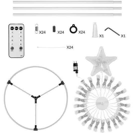 Albero Natale Luminoso Colore RGB Multicolor 753 LED 280cm Decorazione Esterno