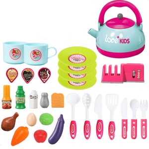 Cucina Giocattolo Bambini Luci Suoni e Bollitore Funzionante 29 Accessori Rosa
