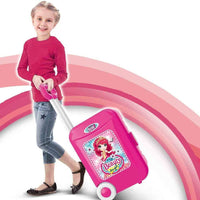 Specchiera Make-up Giocattolo Bambini Richiudibile Trolley Luci Suoni Accessori