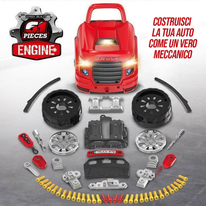 Macchina Elettrica da Costruire Giocattolo Bambini Luci Suoni Accessori Rosso