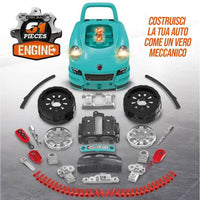 Macchina Elettrica da Costruire Giocattolo Bambini Luci Suoni Accessori Azzurro