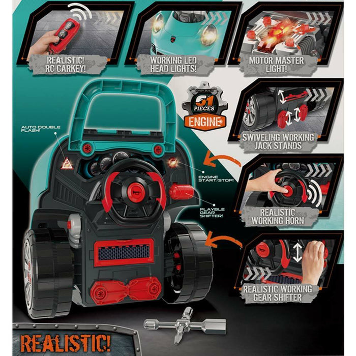 Macchina Elettrica da Costruire Giocattolo Bambini Luci Suoni Accessori Azzurro