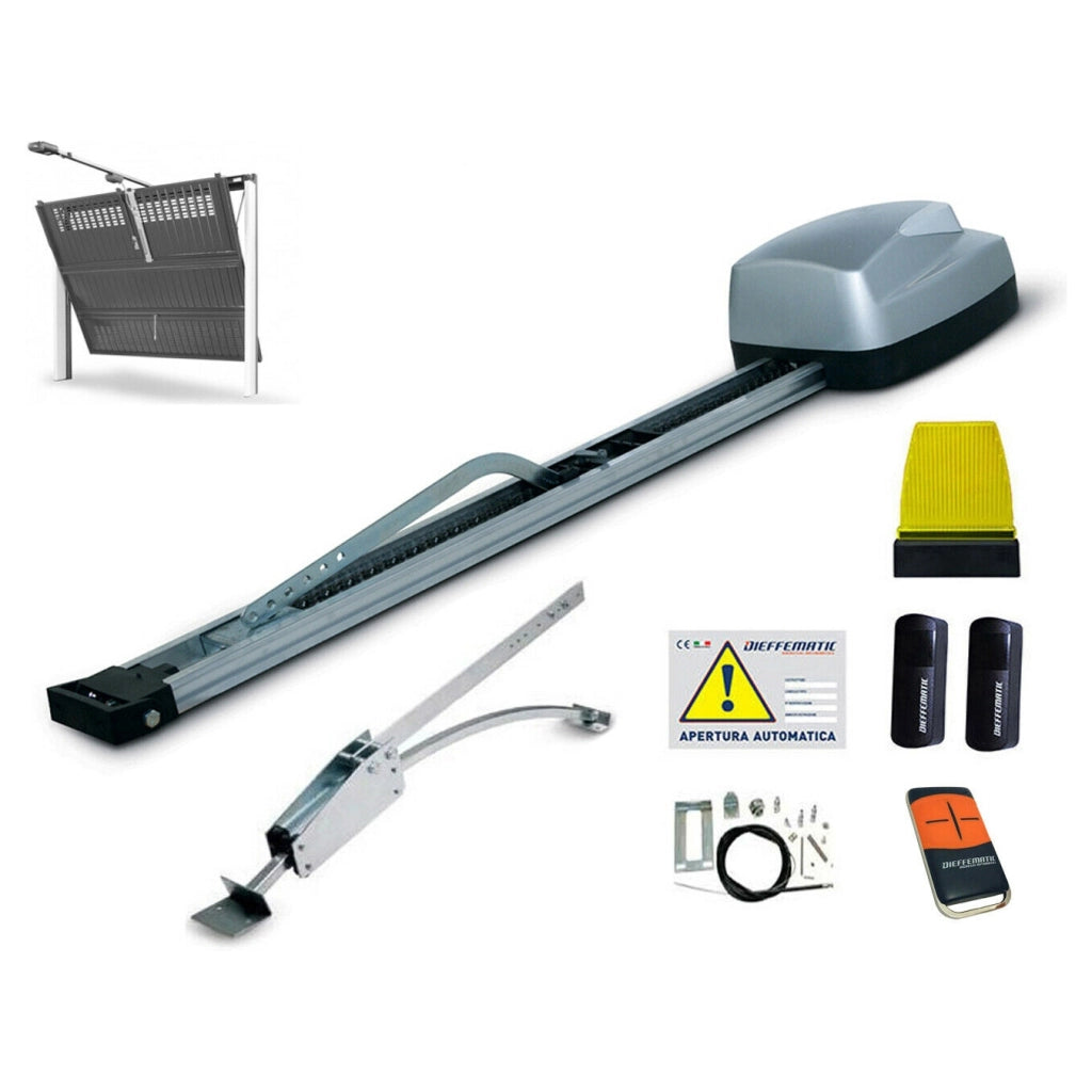 KIT SET AUTOMAZIONE PER PORTE BASCULANTI A CONTRAPPESI 100KG 15MQ CON ARCO E ACC