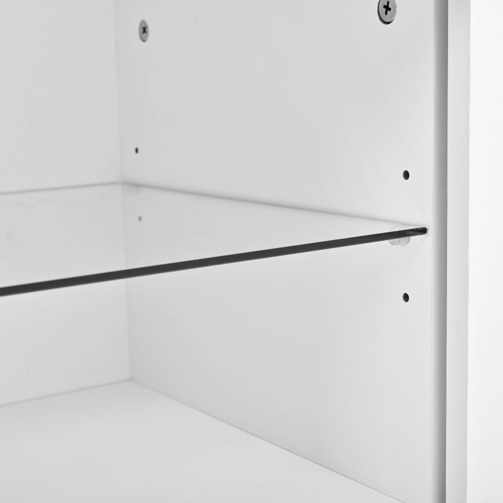 Mobile TV con 3 ante scorrevoli; LED e passacavi - soggiorno - 180×40×45 cm - bianco