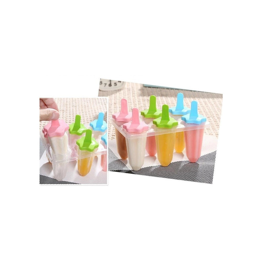 Trade Shop - 6 Formine Stampo Per Ghiaccioli Ghiacciolo Fatti In Casa Forme Stampi Ice Estate -