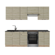 Cucina componibile Fame-Line Pannello in quercia/Rovere dorato 240 cm, PL Antracite Vicco