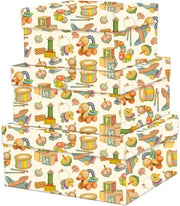 Set di scatole di cartone di alta qualità da 3 - 18x14x12cm, 21x17x13cm, 24x20x14cm - decorazione d'oro con stampa umana